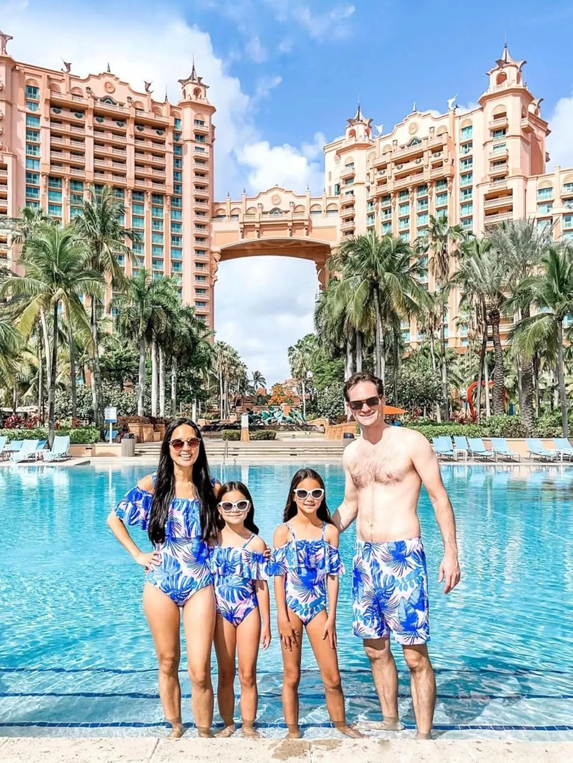 IFFEI Mommy and Me Swimsuits One Piece Monokini Bathing Suits Pattern Printed Family Matching Swimwear