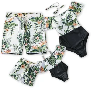 IFFEI Mommy and Me Swimsuits One Piece Monokini Bathing Suits Pattern Printed Family Matching Swimwear