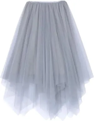Irregular Solid Color Pleated Skirt Women High Classic Casual All-Match Lady A-Line Skirt