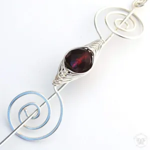 January Garnet Shawl Pin - Noteworthy Birthstone Silver