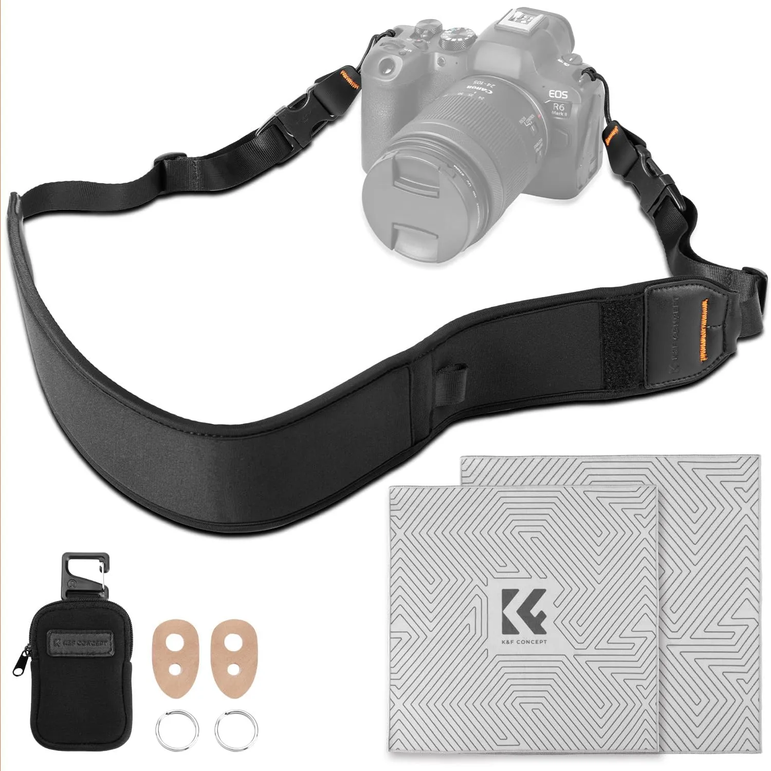 K&F Concept Lens Protective Wrap, Soft Neoprene Camera Neck Strap for Photographers