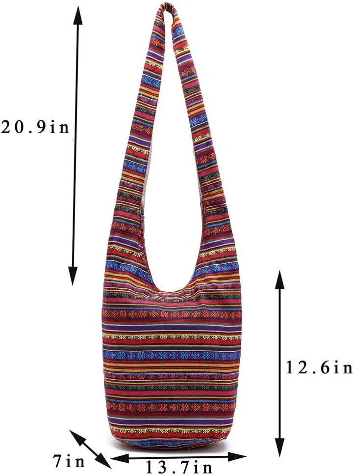 KARRESLY Bohemian Cotton Hippie Crossbody Bag Hobo Sling Bag Handmade Messenger Shoulder Bags