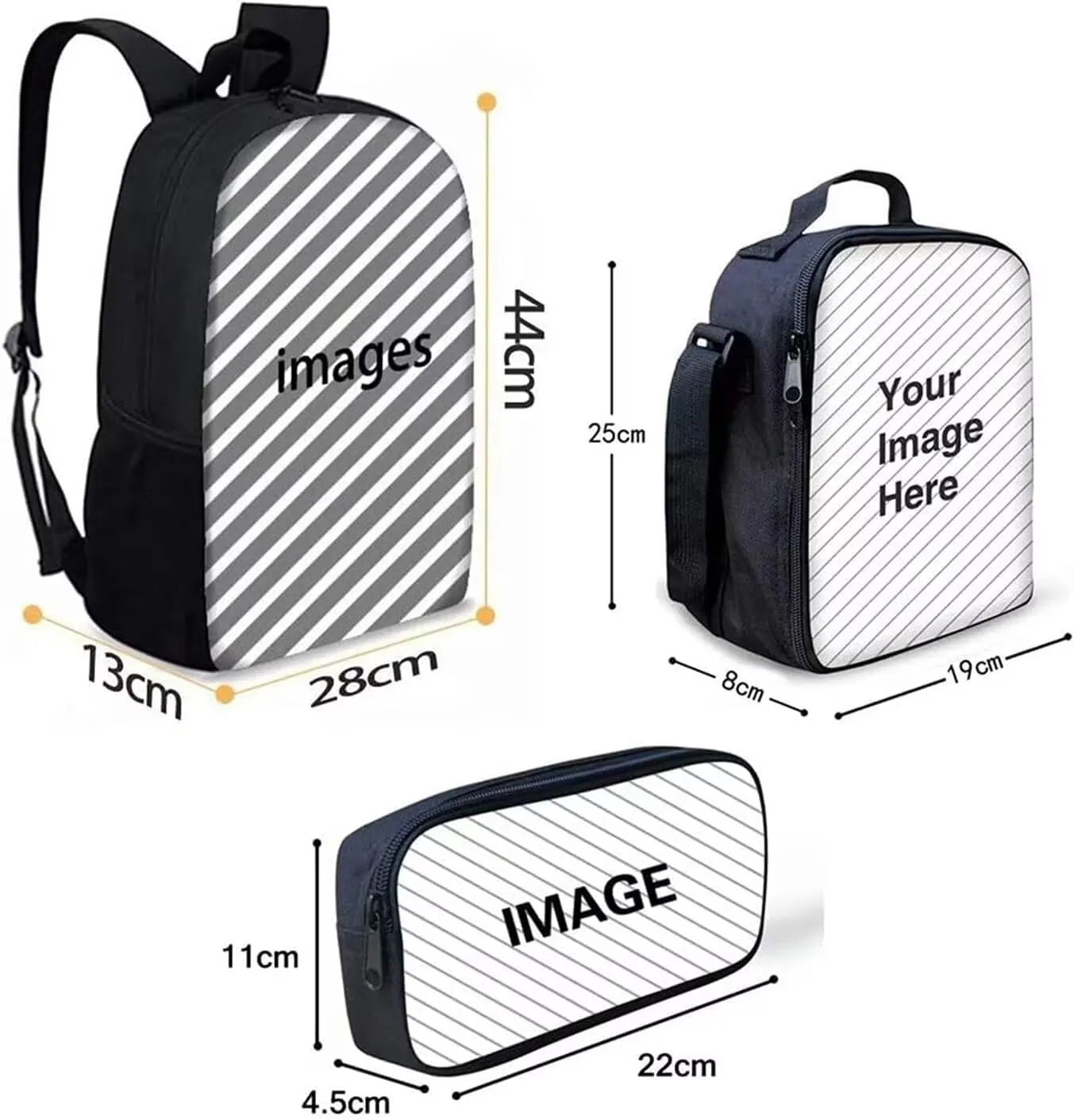 KEIAHUAN American Flag Camo Design School Backpack for Boys Lightweight School Bookbags Satchel Backpack Shoulder Schoolbags with Lunch Box Pencil Case
