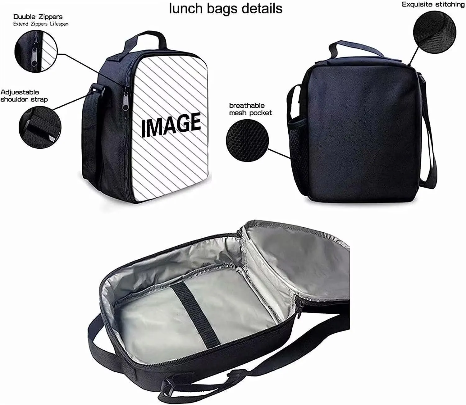 KEIAHUAN Corgi Pattern School Bookbags Children School Backpack Shoulder Backpack with Lunch Box and Pencil Case Primary School Book Bags for Girls