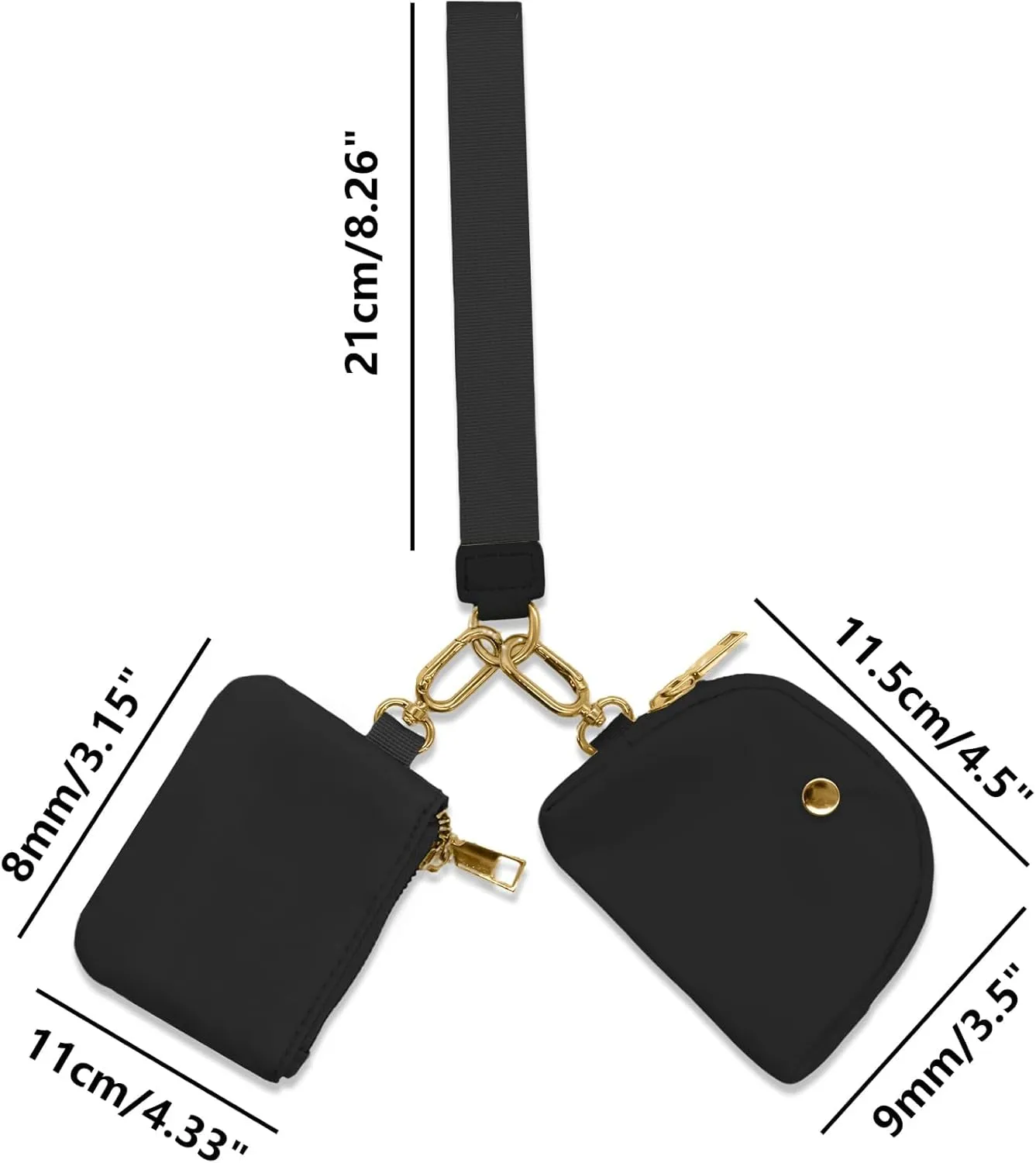 Keychain Wristlets Wallets,ULIFESTAR 1PCS Mini Zip Around Keychain Wristlets Wallets Small Portable Dual Pounch Wristlets Detachable Coin Purse Pocket Gifts for Women Travel Outdoors