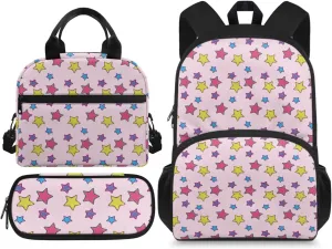 Kids Backpack Toddler Colored Stars Backpack for School Study Travel for Boys Pre-K Kindergarten Elementary Lightweight Book Bag Big Bookbag Kids 15" tall for Daycare