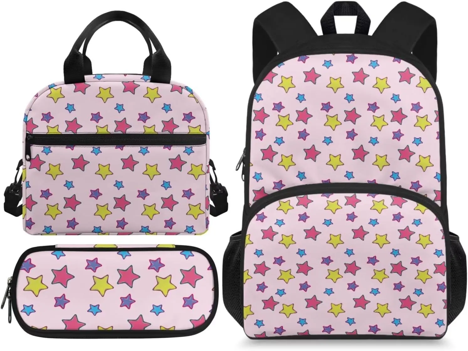 Kids Backpack Toddler Colored Stars Backpack for School Study Travel for Boys Pre-K Kindergarten Elementary Lightweight Book Bag Big Bookbag Kids 15" tall for Daycare