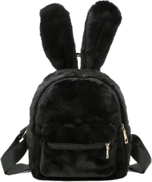 Lanpet Cute Bunny Backpacks for Women Rabbit Ears Backpack Fluffy Shoulder Bag Satchel