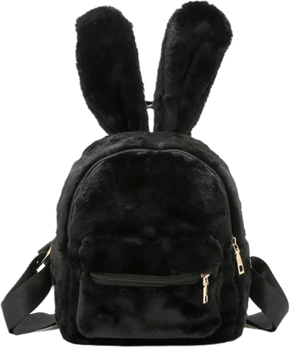 Lanpet Cute Bunny Backpacks for Women Rabbit Ears Backpack Fluffy Shoulder Bag Satchel