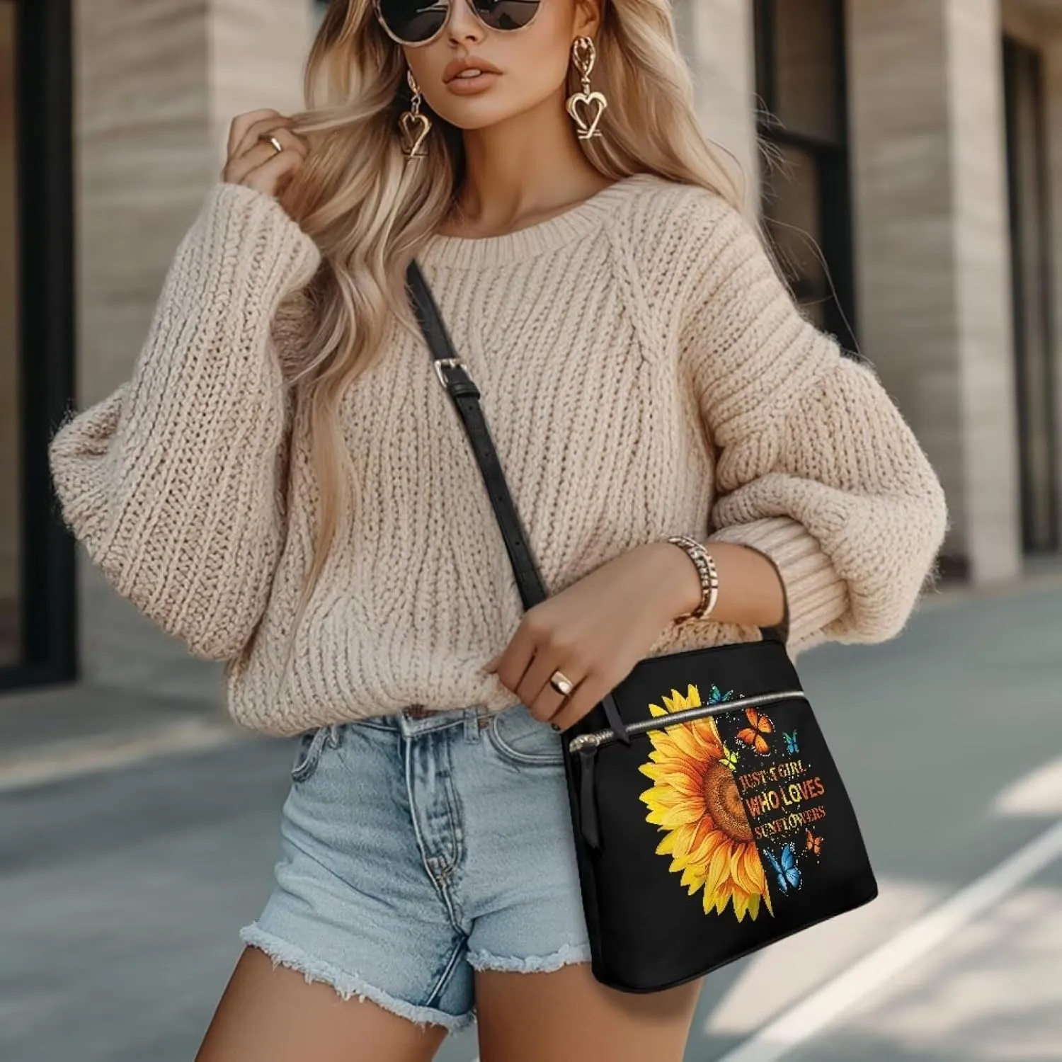 Leather Crossbody Hobo Purses for Women, Ladies Shoulder Bags Handbags Sling Messenger Bag