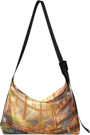 Lemons in Watercolor Tree Vegan Crossbody Bag, Faux Leather Bag, Men Shoulder Bags