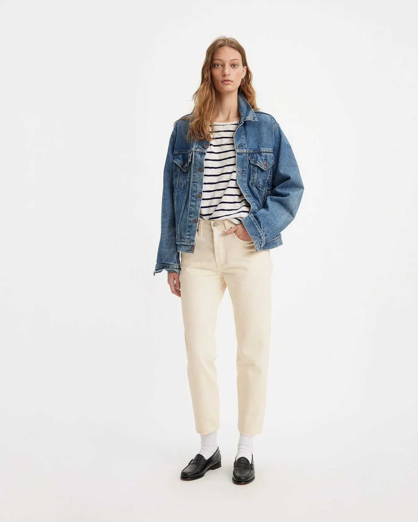 Levi's® Womens 501 Crop Jeans - Ecru Booper No Damage