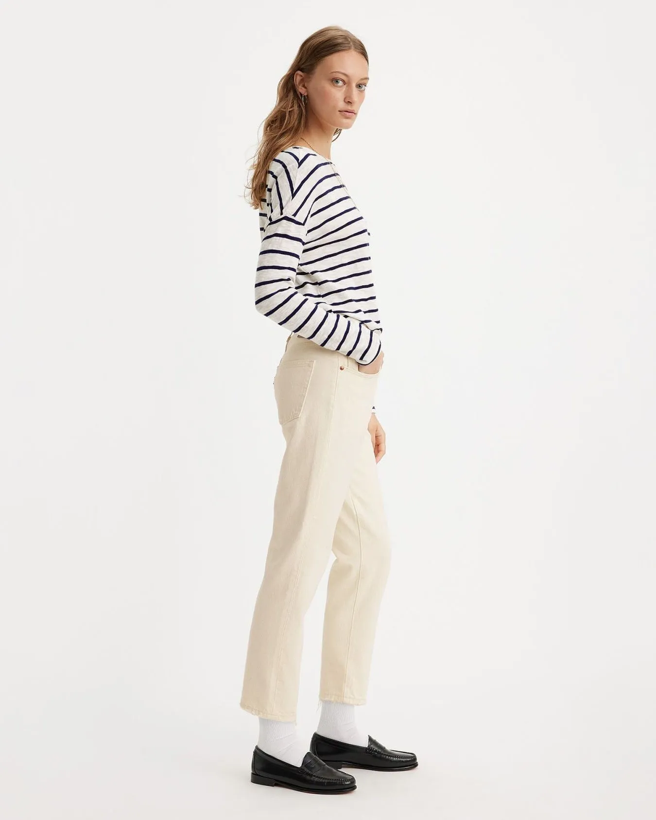 Levi's® Womens 501 Crop Jeans - Ecru Booper No Damage