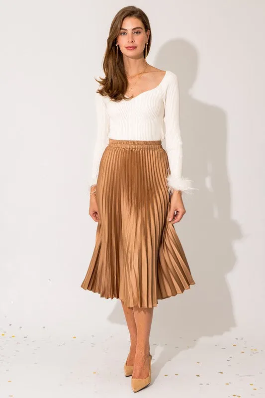 Long Sleeve Sweethear Neck Line Ribbed Top