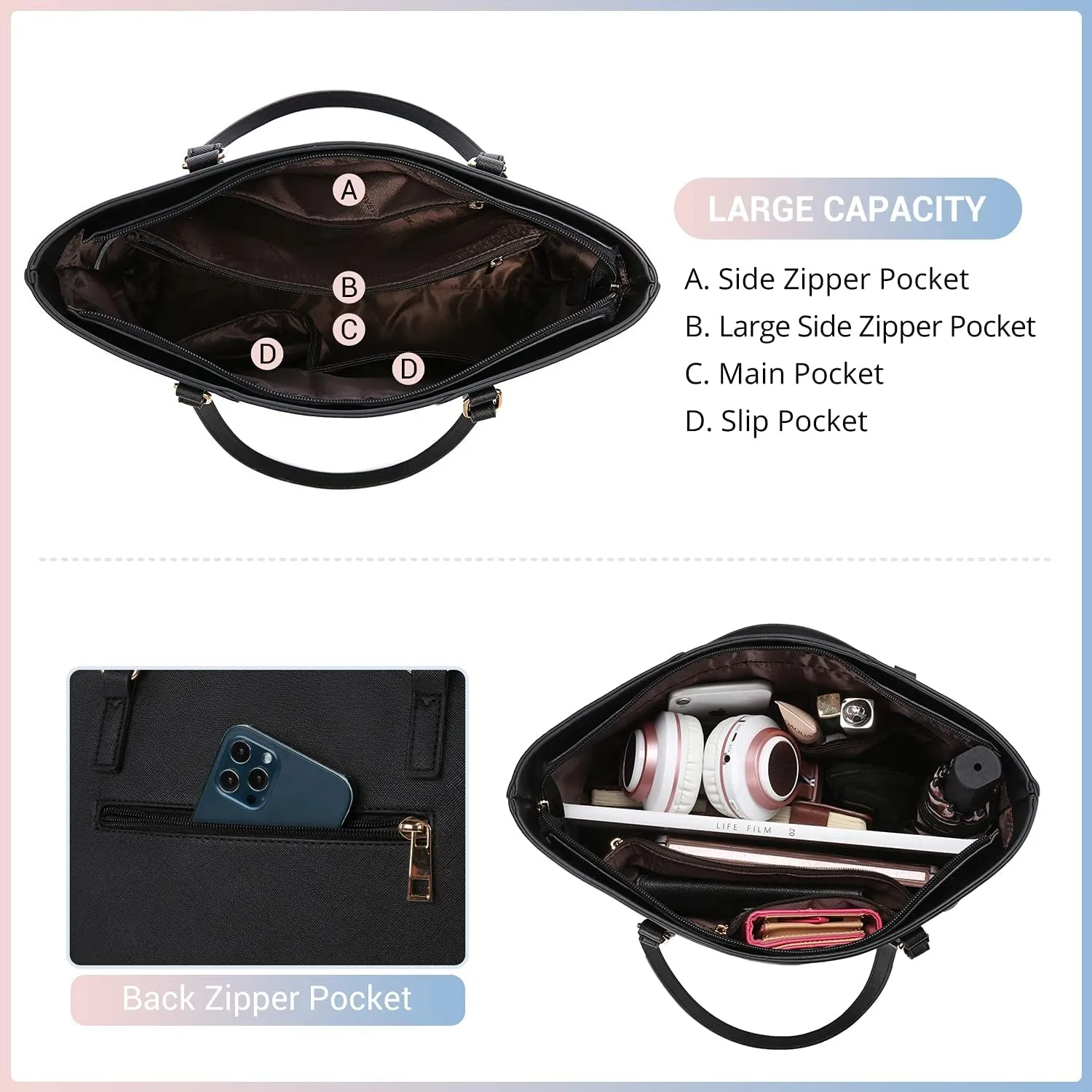 LOVEVOOK Purses for Women Fashion Handbags Tote Bag Shoulder Bags 3pcs