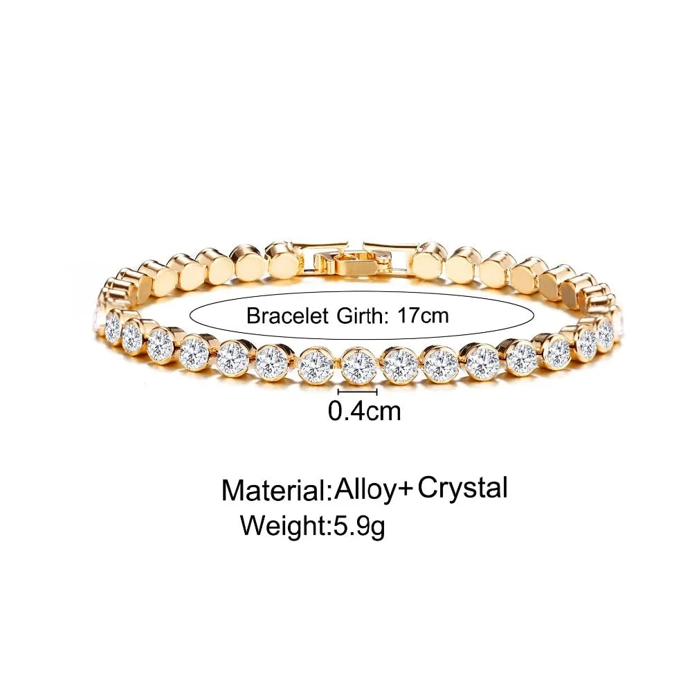 Luxury Crystal Roman Chain Bracelets Bangles