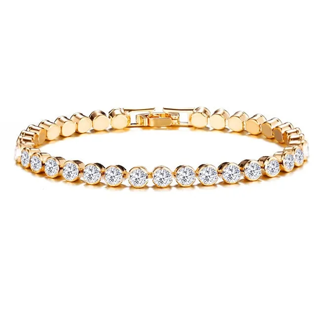 Luxury Crystal Roman Chain Bracelets Bangles