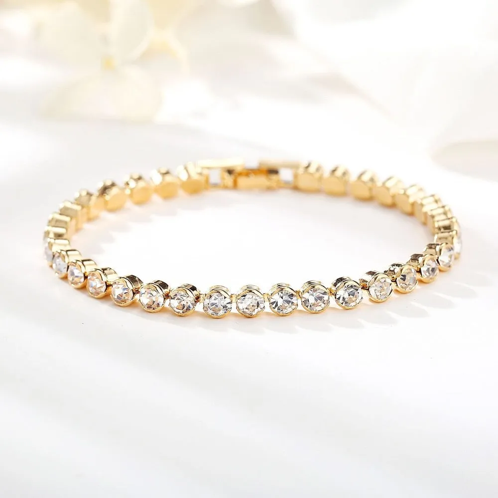 Luxury Crystal Roman Chain Bracelets Bangles