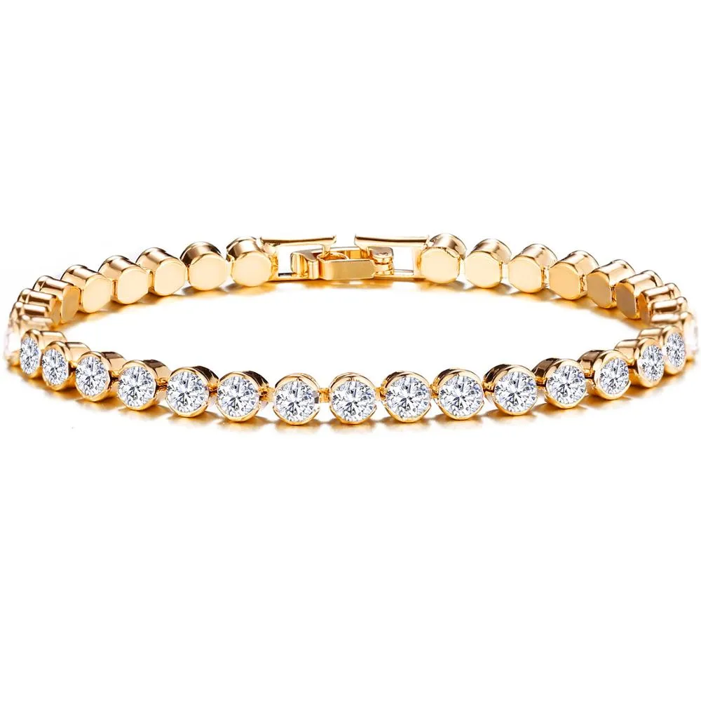 Luxury Crystal Roman Chain Bracelets Bangles