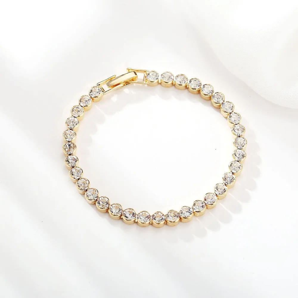 Luxury Crystal Roman Chain Bracelets Bangles