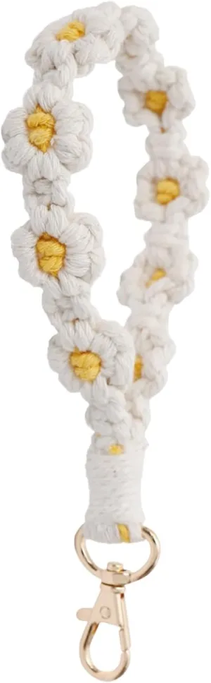 Macrame Wristlet Keychain Lanyard