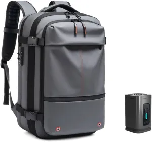 Maklot Airmak Vacuum Backpack with Pump, 2024 New Premium 60L Expandable Waterproof Vacuum Travel Backack (Gray)