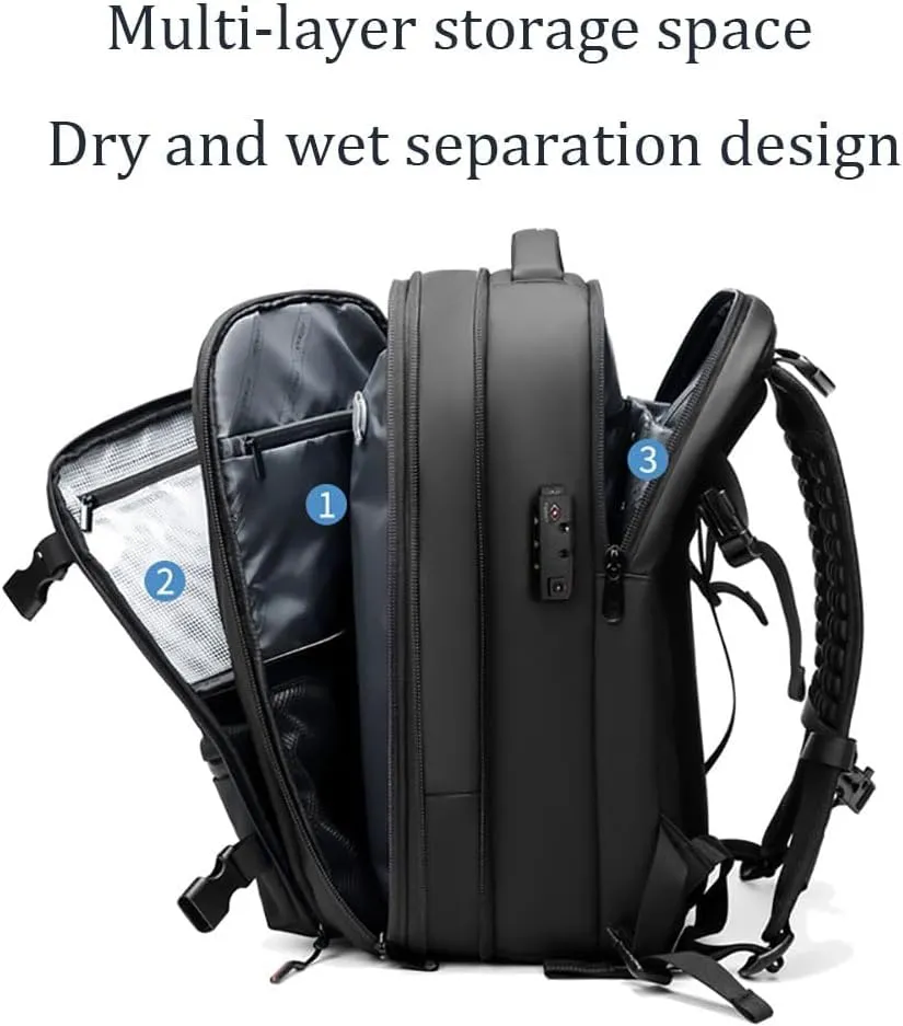 Maklot Airmak Vacuum Backpack with Pump, 2024 New Premium 60L Expandable Waterproof Vacuum Travel Backack (Gray)