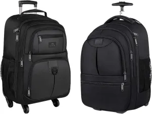 MATEIN Rolling Backpack with 4 Wheels, 17 inch Roller Travel Laptop Backpack, 40 L Large Wheeled Bag Carry on Luggage Water Resistant Roller Computer Bag