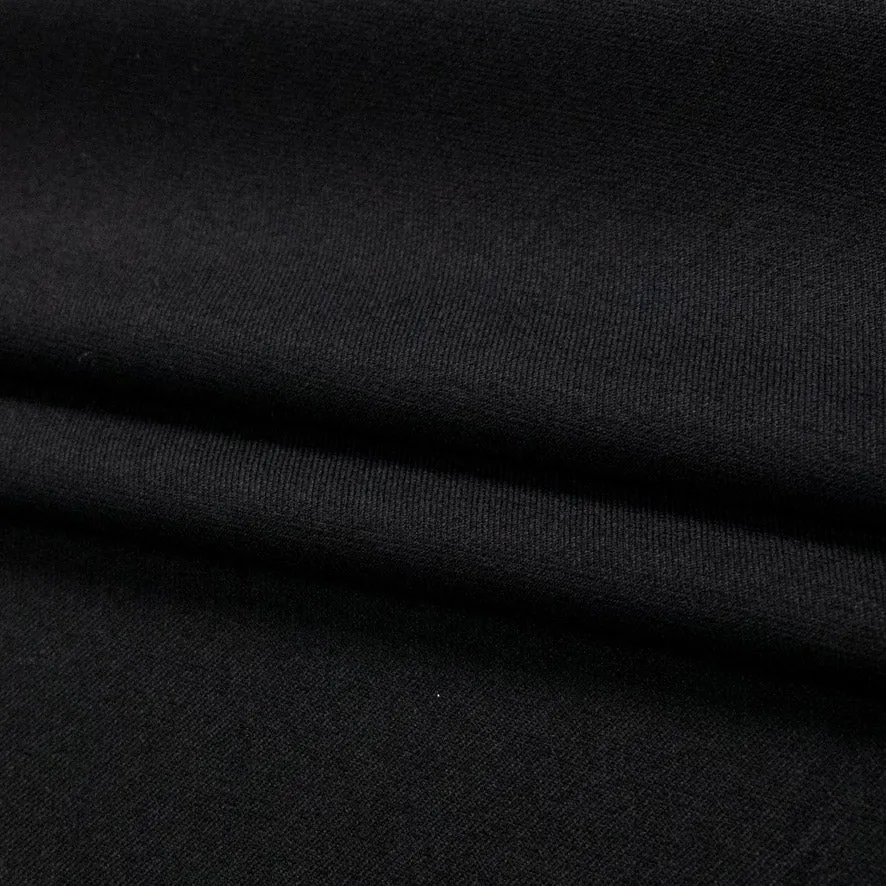 Medium Weight Crepe Poly Suiting - Black 150CM