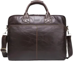 Men Business Briefcase Computer Bag Women Genuine Leather Laptop Handbag Luxury Shoulder Bags