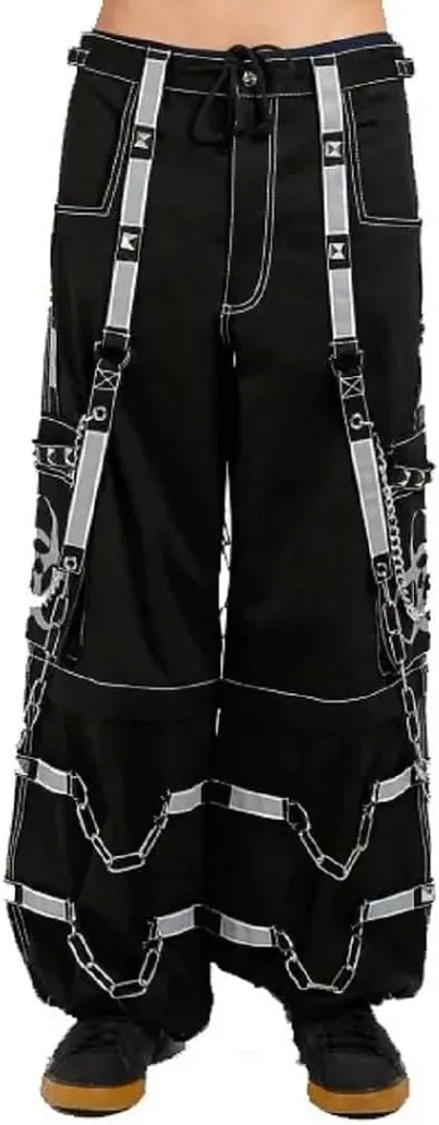 Men Gothic Bondage Reflective Men Street Walker Pant Alternative Punk Rock Emo Trouser Pant Shorts
