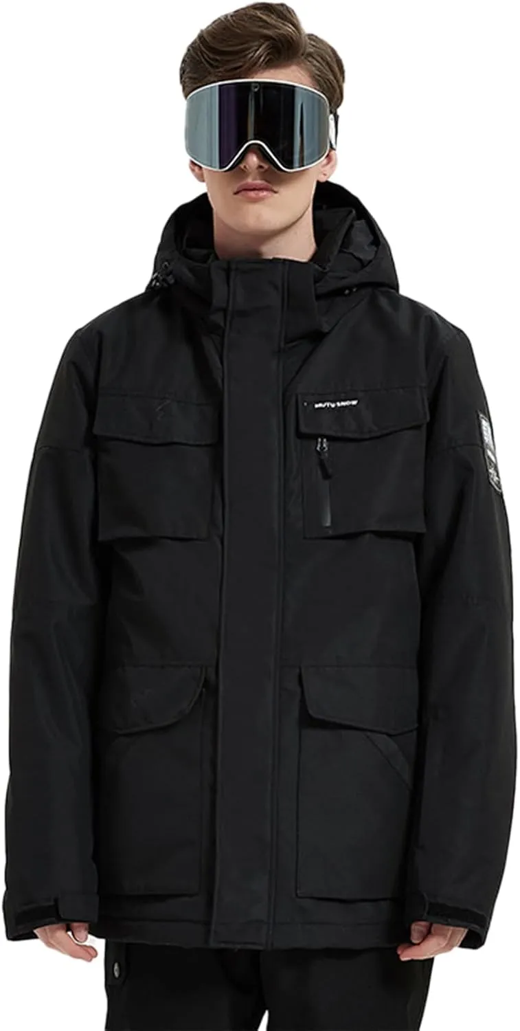 Mens Ski Suits Windproof Snowboard Ski Jacket and Pants Set Insulated Snowsuit Winter Warm Snowboarding Snow Jackets