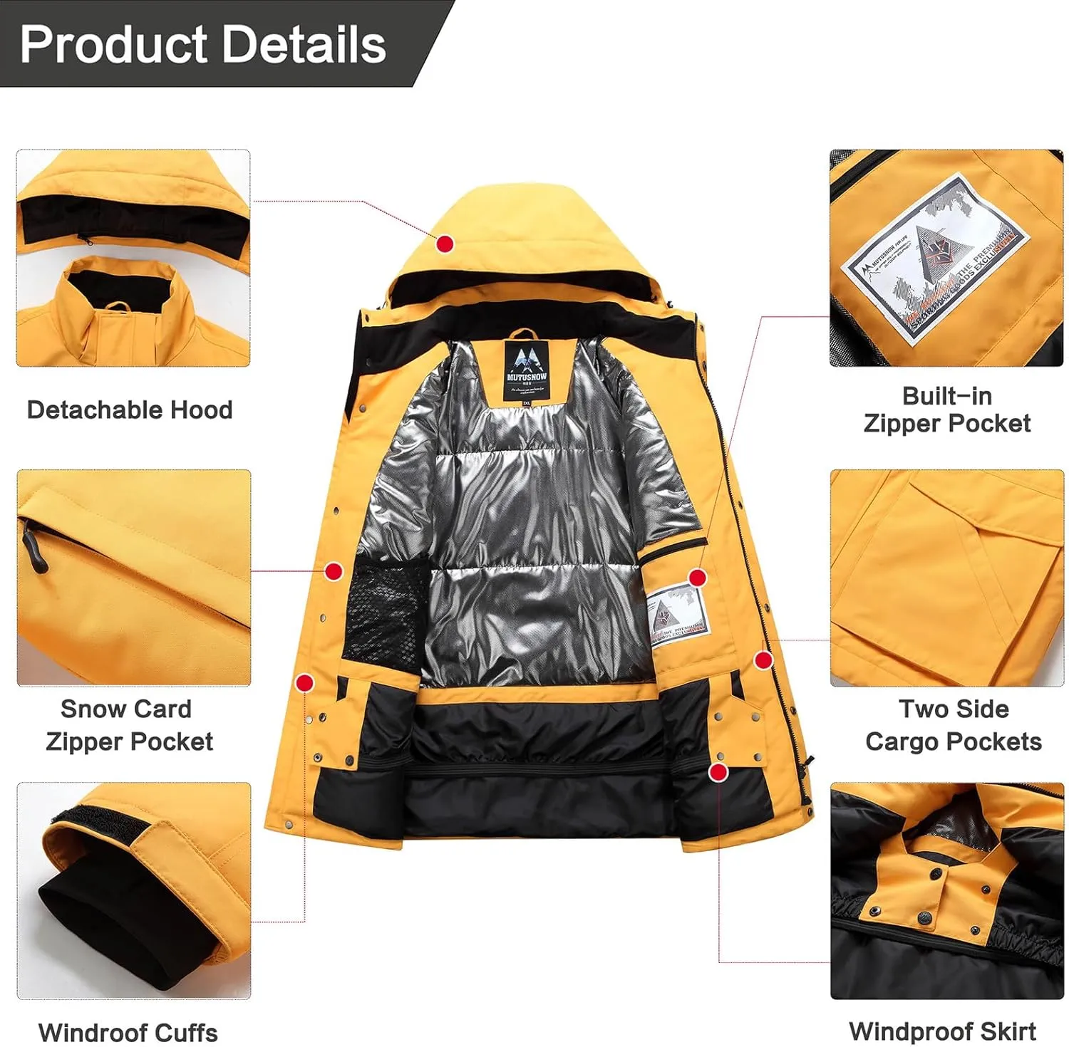 Mens Ski Suits Windproof Snowboard Ski Jacket and Pants Set Insulated Snowsuit Winter Warm Snowboarding Snow Jackets