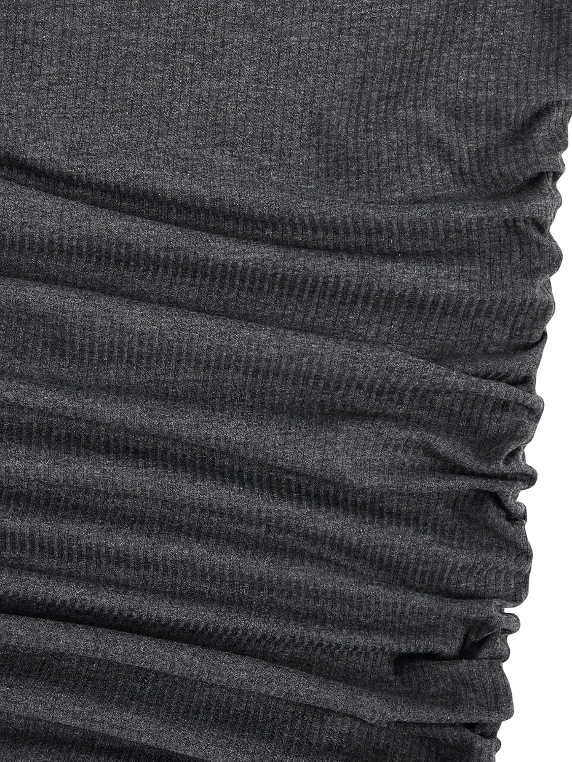 Milumia Women's Casual Rib Knit Short Sleeve Drawstring Ruched Bodycon Mini T Shirt Dress
