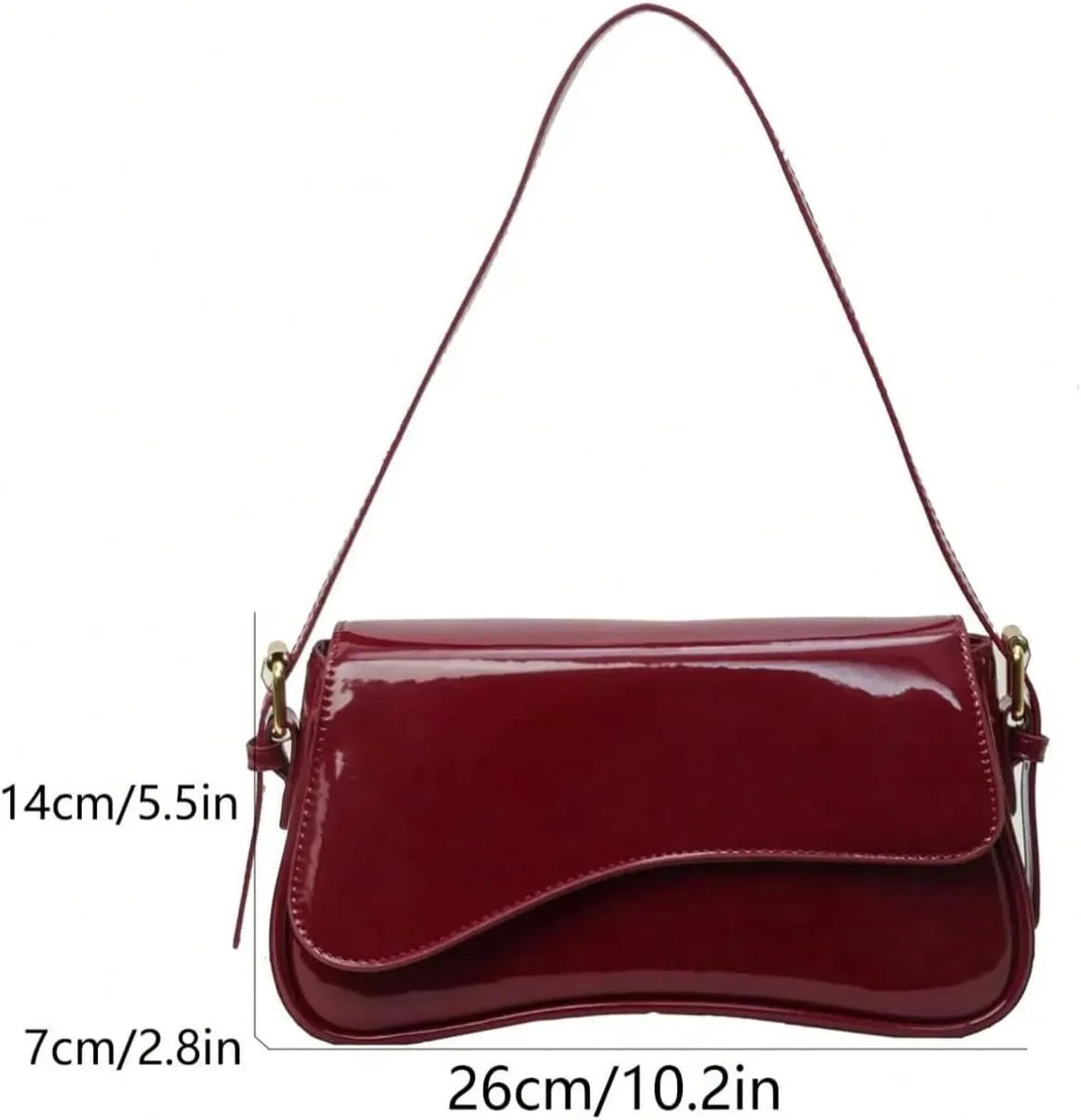 Milumia Women's Pu Leather Flap Square Handbag Y2k Hobo Shoulder Bags Clutch Purse