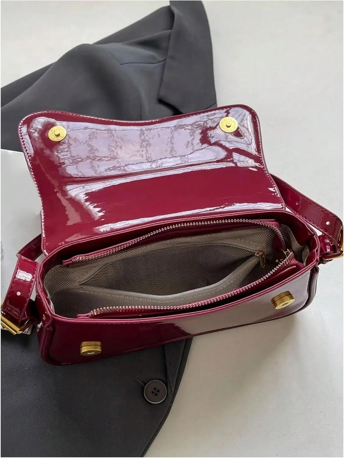 Milumia Women's Pu Leather Flap Square Handbag Y2k Hobo Shoulder Bags Clutch Purse