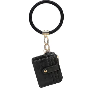 MKF Collection Wristlet Keychain Bracelet Wallet for Women Girls Key Ring Credit Card Holder Keyring Bangle
