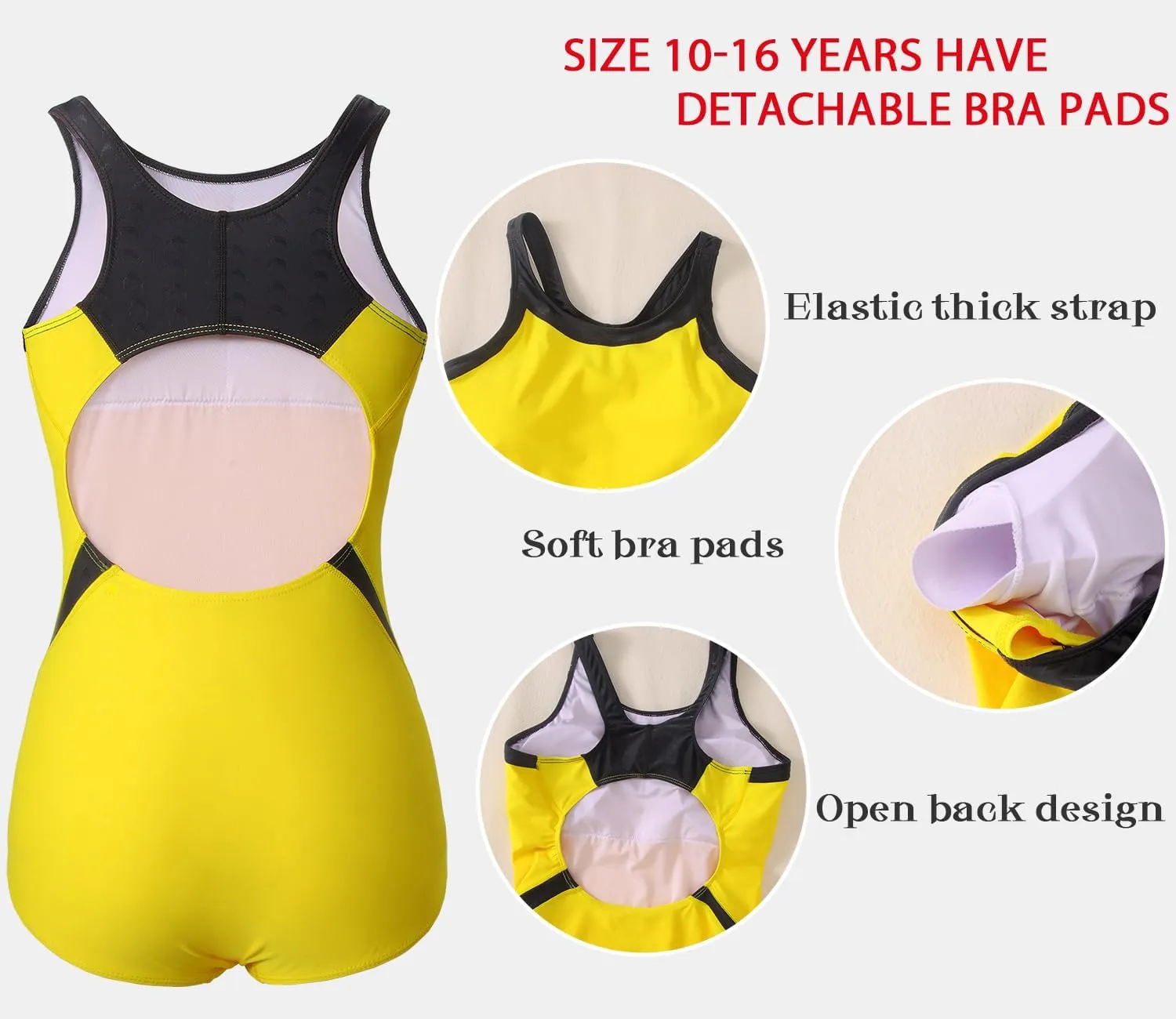 MODNTOGA Competition Swimsuit Girl Swim Team Swimsuit Kids Girls Athletic Swimsuit One Piece Youth Swimwear for 4-16 Years