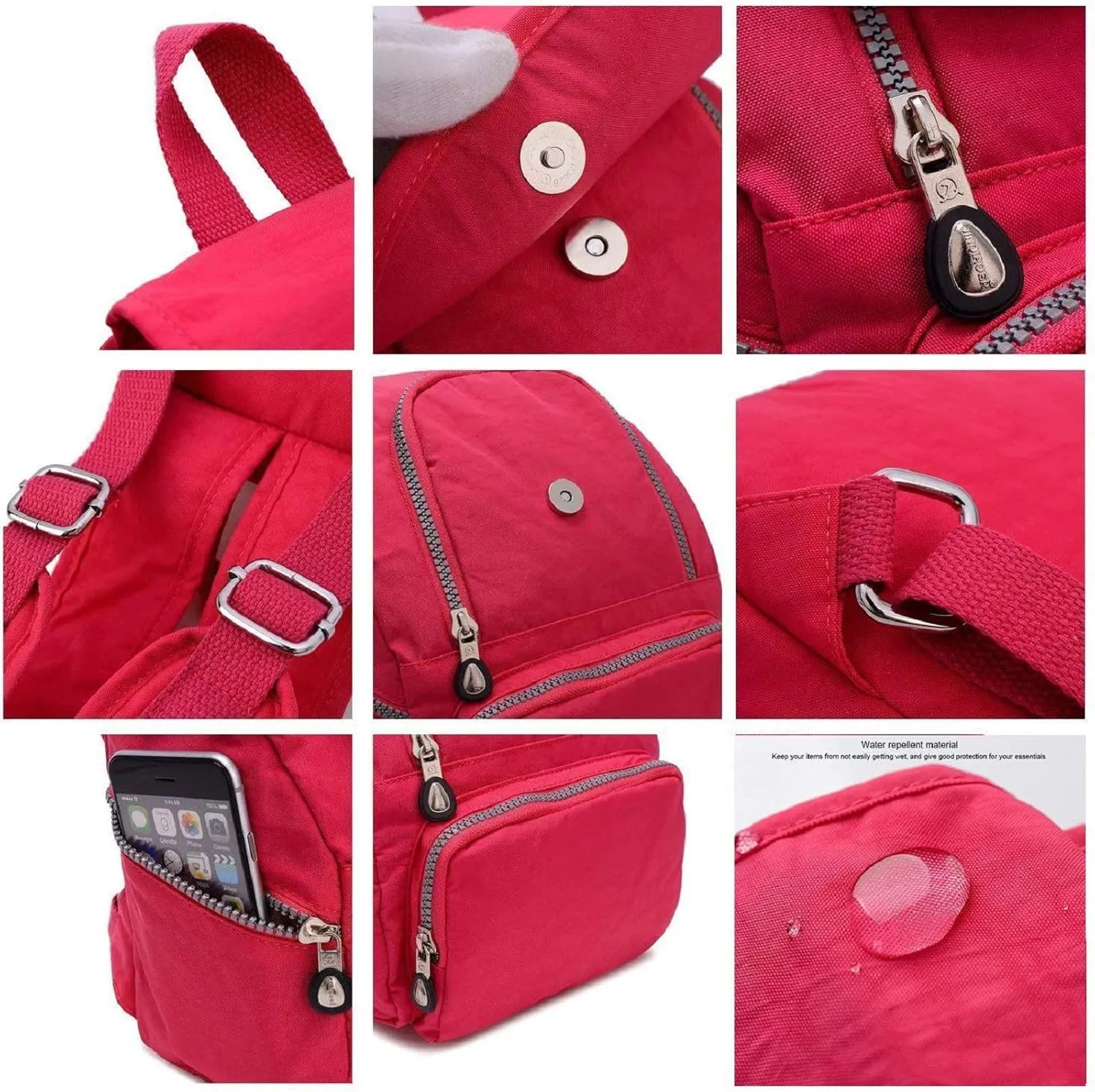 Nylon Mini Casual Waterproof Backpack Shoulderbag Rucksack Travel Bag Daypack Lightweight Small Backpack for Women's