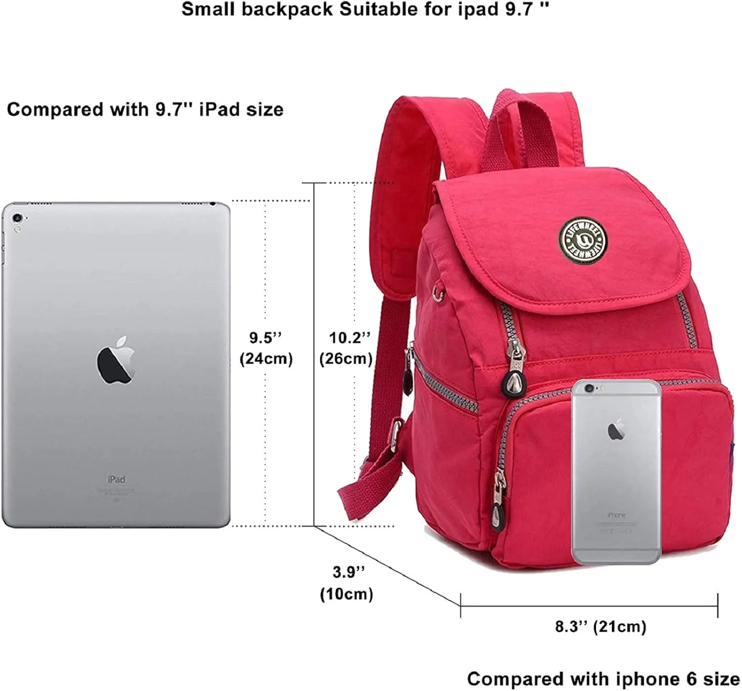 Nylon Mini Casual Waterproof Backpack Shoulderbag Rucksack Travel Bag Daypack Lightweight Small Backpack for Women's
