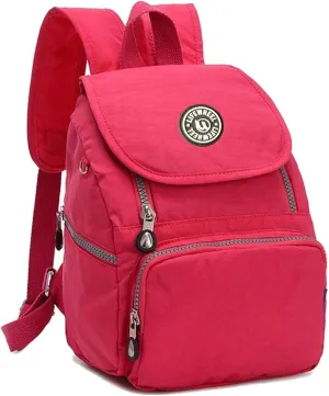 Nylon Mini Casual Waterproof Backpack Shoulderbag Rucksack Travel Bag Daypack Lightweight Small Backpack for Women's