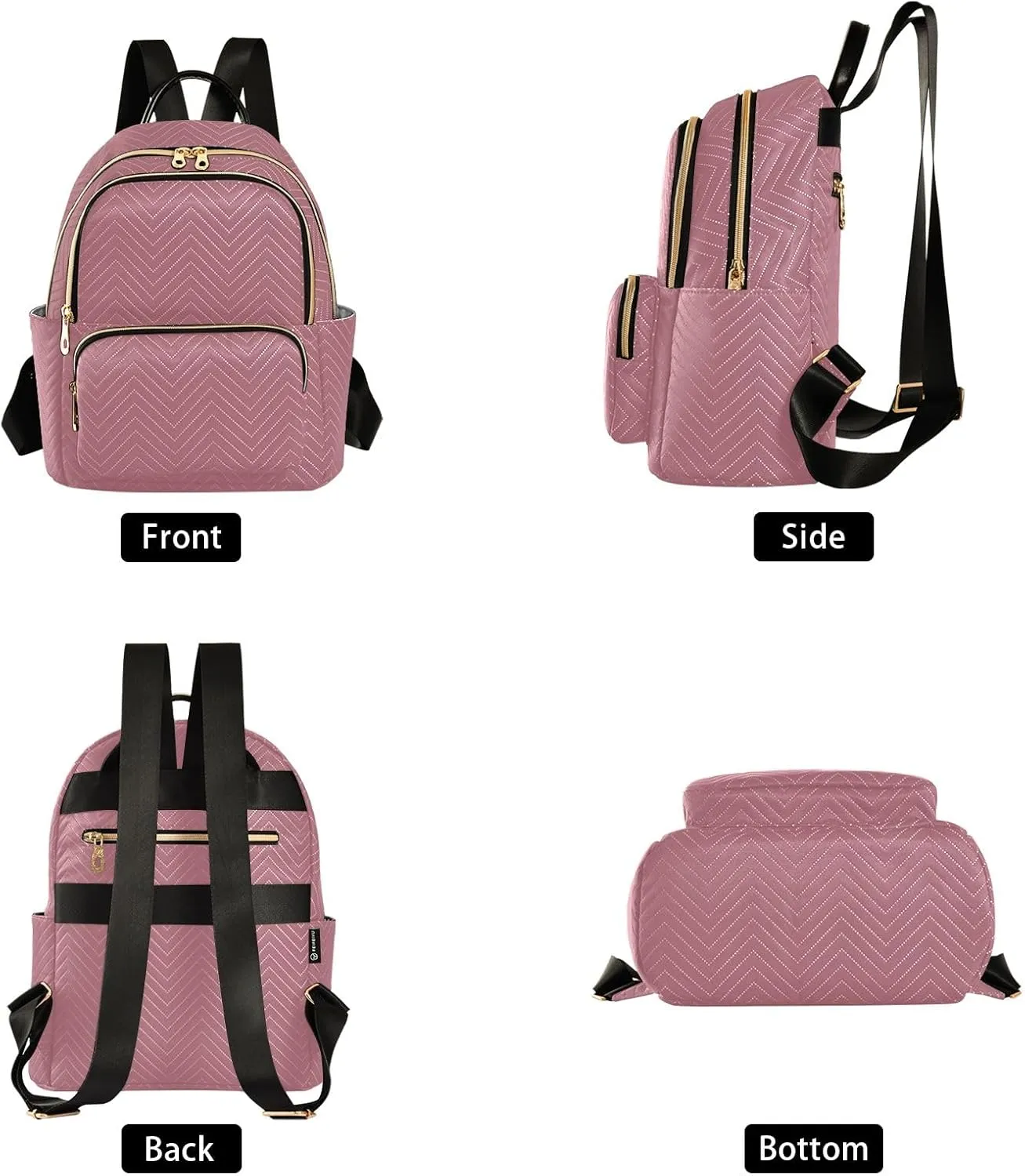 ODAWA Rose Gold Purse Backpack for Women Ladies Shoulder Bags Small Backpack Purse for Women