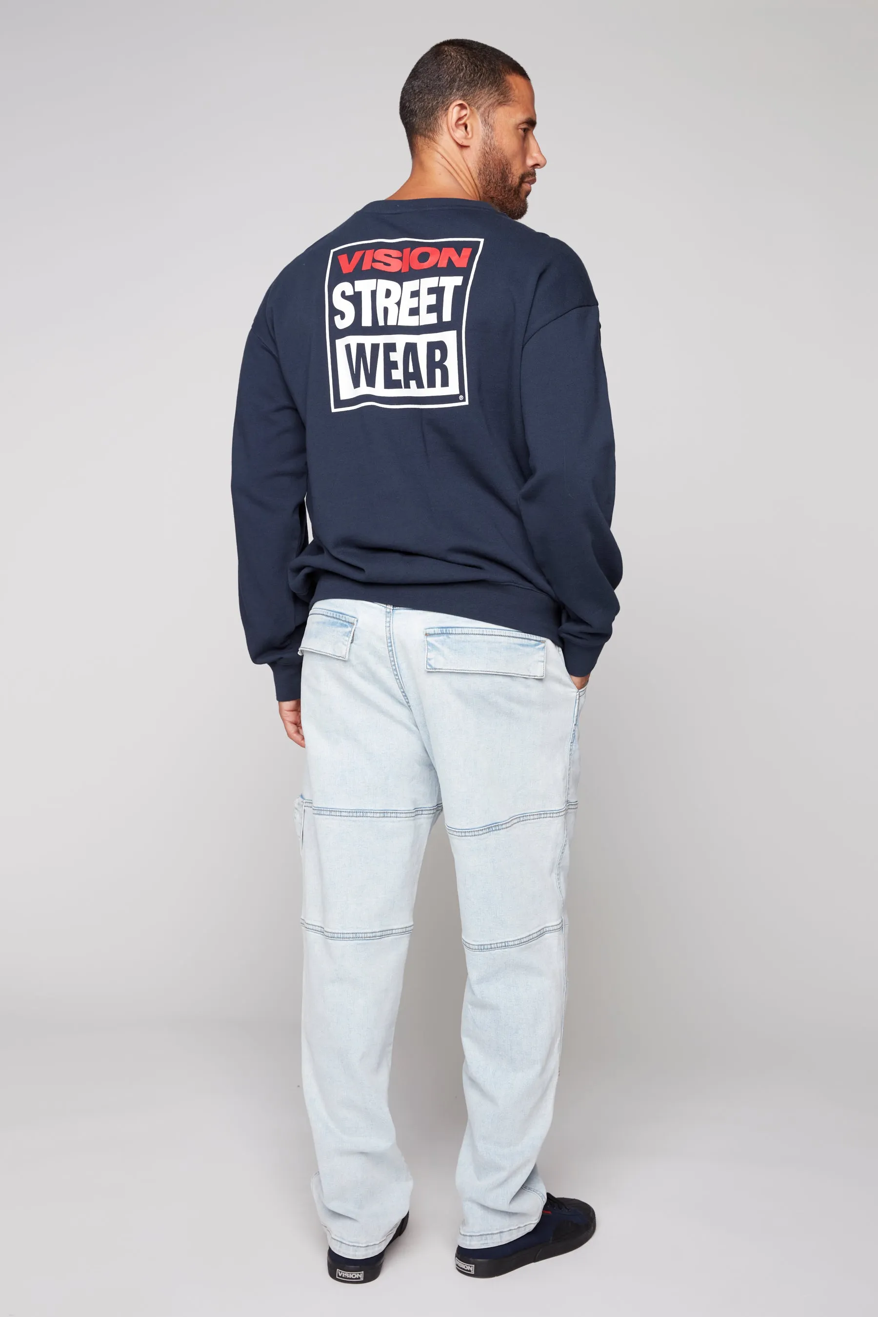 OLI - Loose Fit Pant with Adjustable Hems - Light Blue Denim