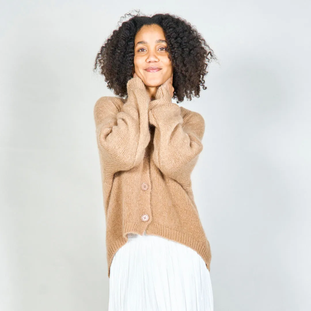 Oversized knit cardigan with button closure wholesale