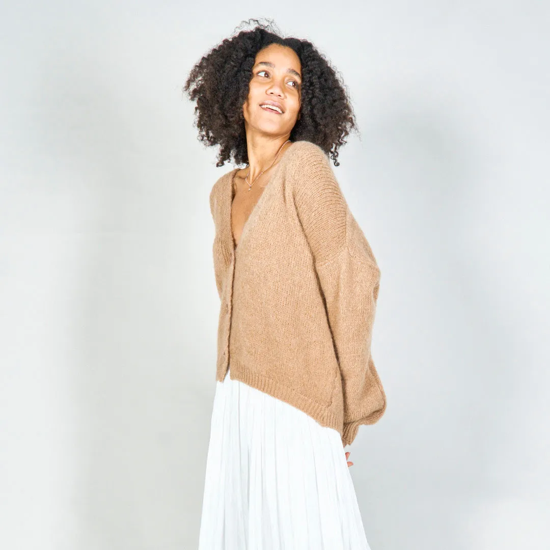 Oversized knit cardigan with button closure wholesale
