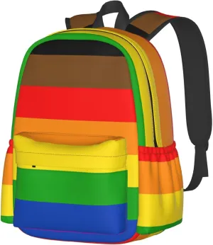 Philadelphia Pride Flag Laptop Backpack Shoulder Bag Laptop Pack Travel Backpacks Commuter Back Pack Casual Daypack Bags With Side Pockets