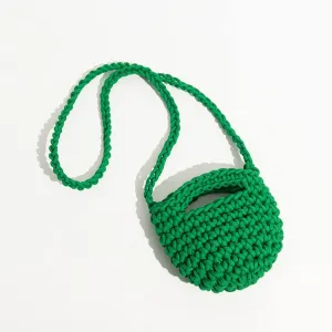 Plaited Small Phone Purse for Women Crochet Saddle Crossbody Bag Colorful Mini Tote Handbag Knitting (Color : B, Size : 17 * 13cm)