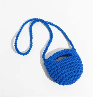 Plaited Small Phone Purse for Women Crochet Saddle Crossbody Bag Colorful Mini Tote Handbag Knitting (Color : C, Size : 17 * 13cm)