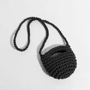 Plaited Small Phone Purse for Women Crochet Saddle Crossbody Bag Colorful Mini Tote Handbag Knitting (Color : D, Size : 17 * 13cm)