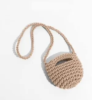 Plaited Small Phone Purse for Women Crochet Saddle Crossbody Bag Colorful Mini Tote Handbag Knitting (Color : G, Size : 17 * 13cm)